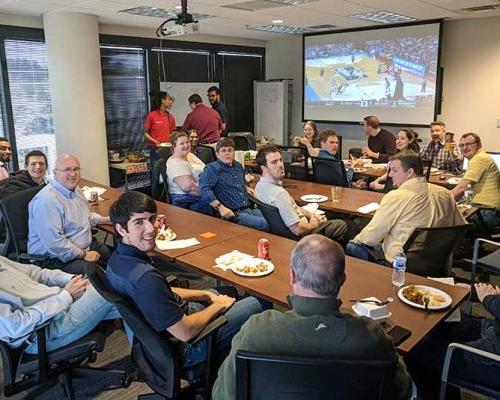 March Madness watch party in the Atlanta office