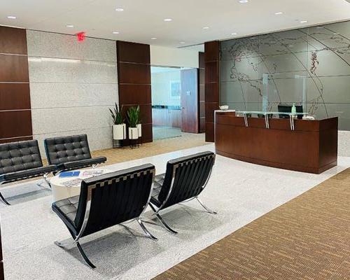 Reception lobby of the Charlotte office